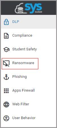 1. Click on the ransomware option on the left pane