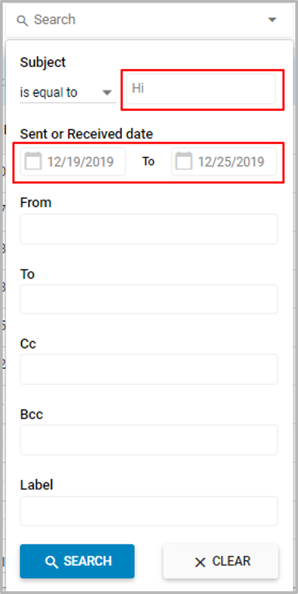 Advanced Seach - Mail