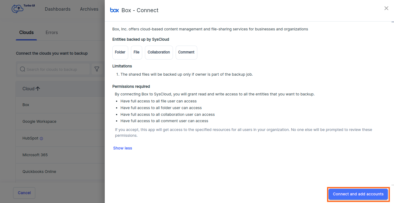 How to setup Box backup?