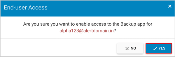 End-user access confirm