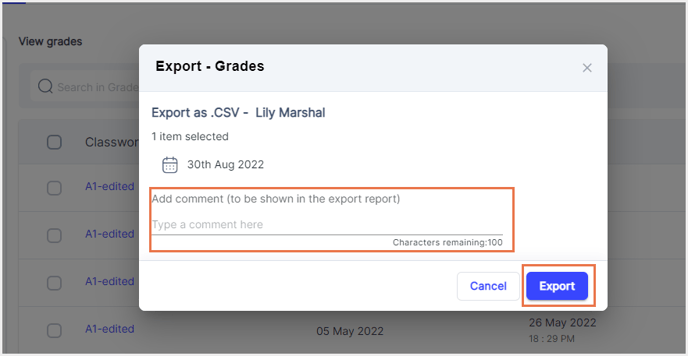 Export pop-up0