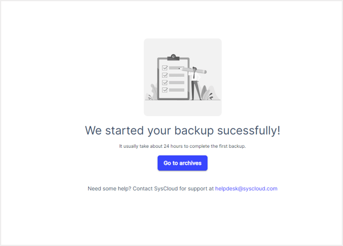 Backup started