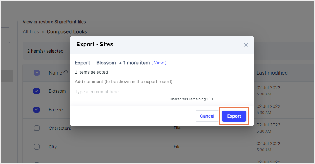 How to export SharePoint files?