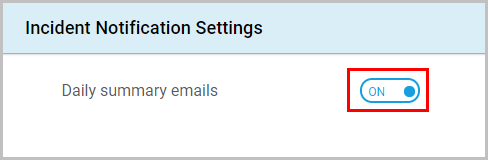 Incident Notification Settings