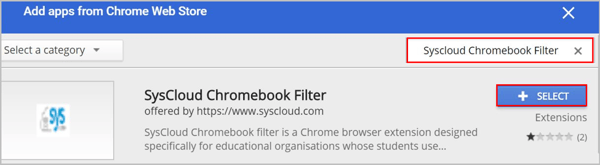 SysCloud Chromebook Filter