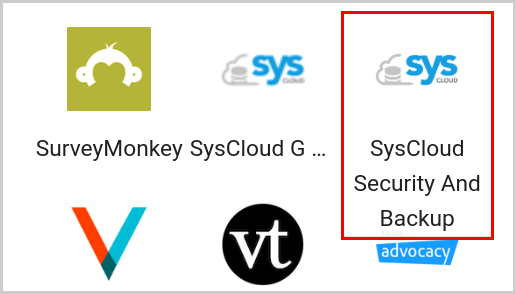 SysCloud security and backup