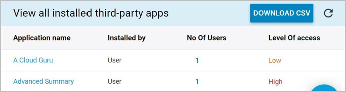 View installed third-party apps