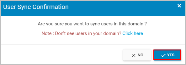 User Sync Confirmation