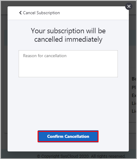 f. confirm cancellation