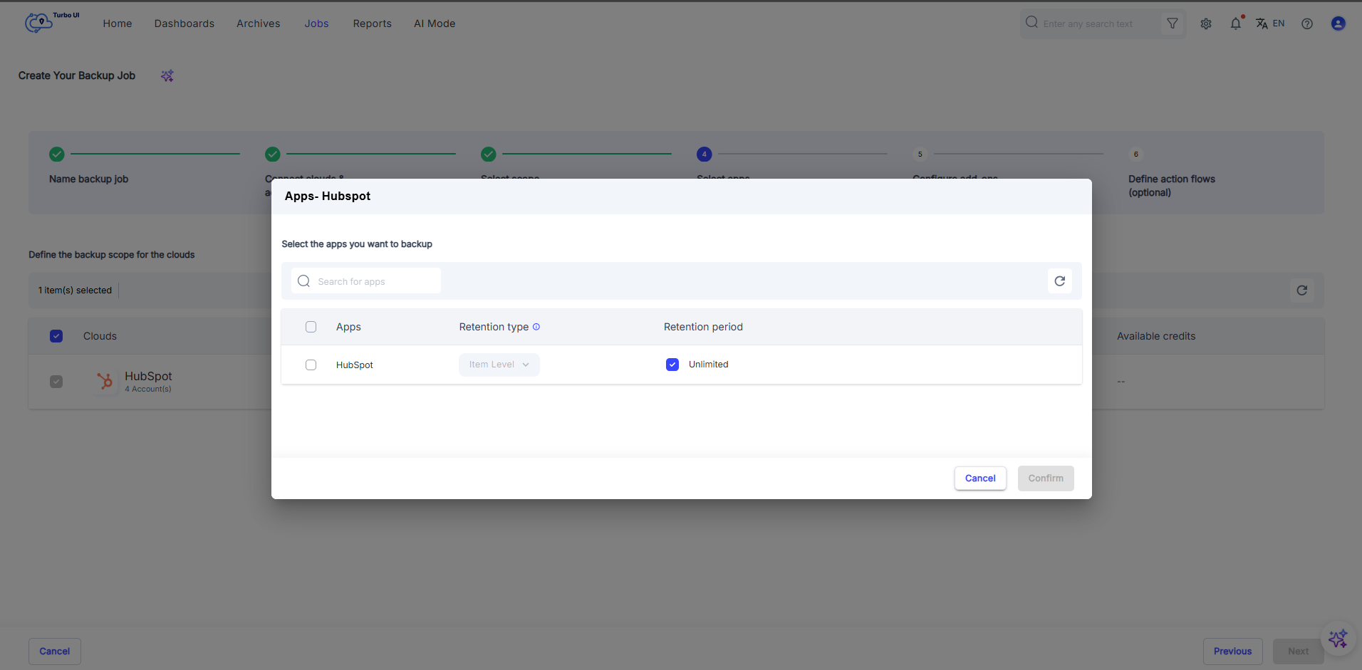 How to set up HubSpot backup job?