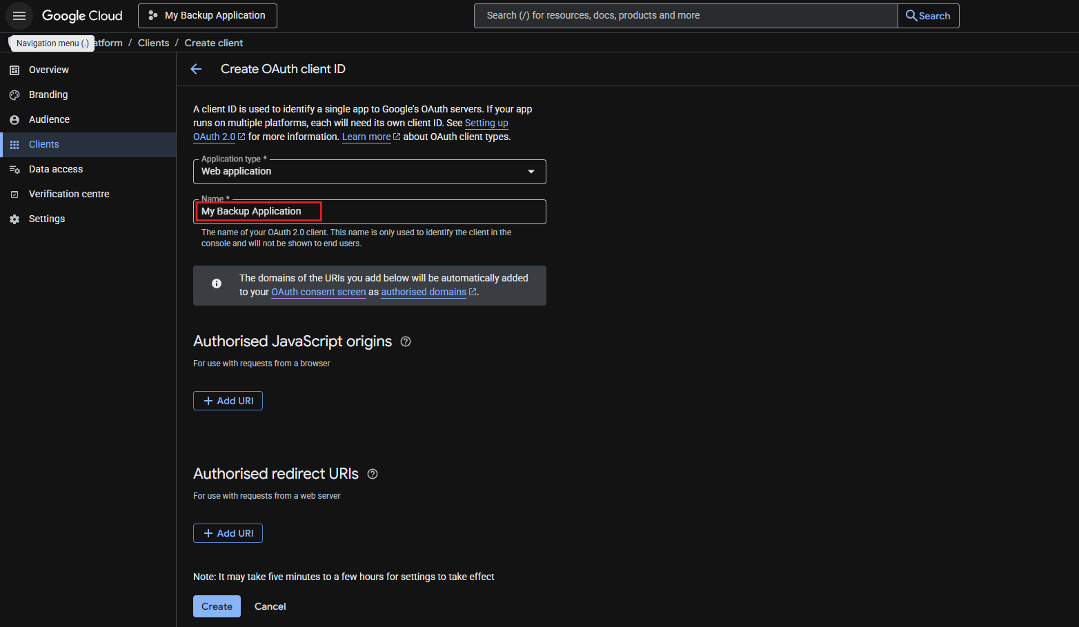 How to create OAuth 2.0 Client Credentials to back up my Google Admin ...