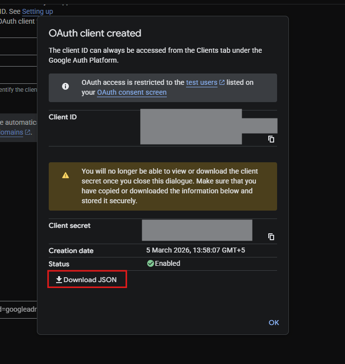 How to create OAuth 2.0 Client Credentials to back up my Google Admin ...