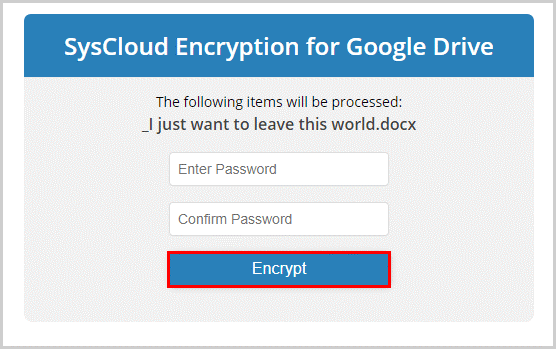 Confirm Encryption