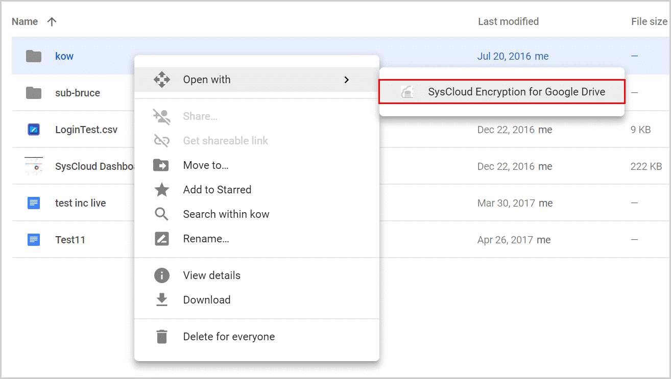 4.d.2 SysCloud Encryption Team Drive