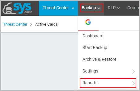 Backup reports